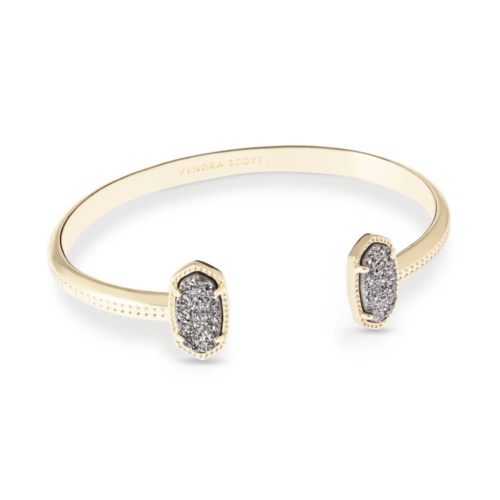 NWT Kendra Scott Elton Gold Platinum Drusy Bracelet
